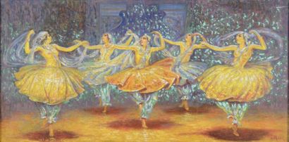 MAURY Georges, né en 1872 Ballet oriental Huile sur toile, signée en bas à droite,...