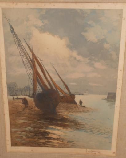 CHABANIAN Arsène (1864-1949) Bord de mer Eau-forte (piqûres), signée en bas à droite,...
