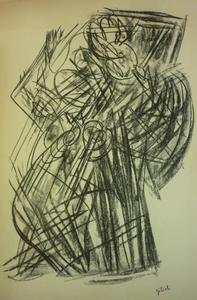 GILIOLI Emile (1911-1977) Composition Lithographie (insolation et taches), signée...