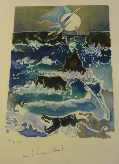 MARCHAND ANDRÉ (1907-1997) Mer Lithographie (piqûres), signée et numérotée 73/150...