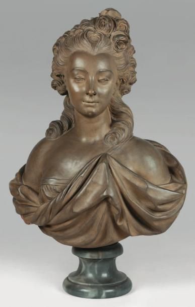 CAFFIERI Jean-Jacques, d'après (1724 -1792) Portrait en buste d'une demoiselle de...