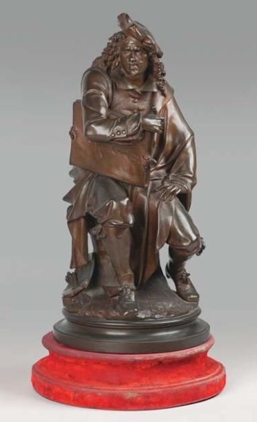 Albert-Ernest Carrier-Belleuse Rembrandt Bronze à patine médaille (légères usures,...