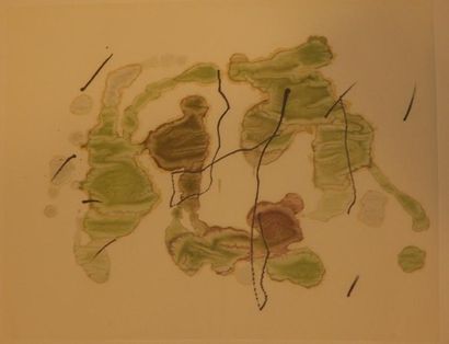 Joan Miro Tracé sur l'eau, 1963 Album d'aquarelles reproduites sur Onion Skin du...