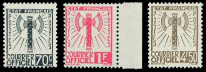 null Timbres de service n°1 à 15 Série francisque, luxe. (cote 3 100). Rare.