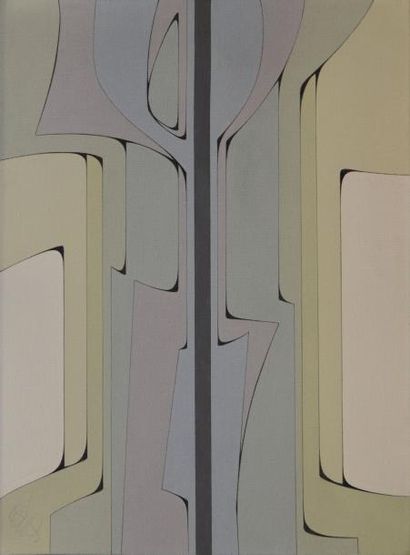 FERRER Joachim, né en 1929 Ligne de pluie, 1972 Peinture sur toile, signée en bas...