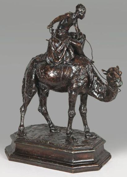 DROUOT Edouard, (D'après) Le chamelier Bronze, fonte posthume. Haut.: 70 cm