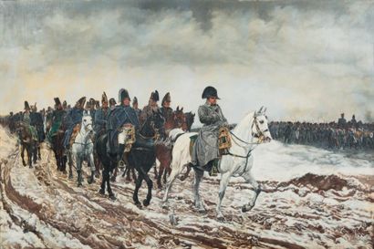 MEISSONIER Louis Ernest (D'après) Napoléon, la Campagne de France de 1814 Huile sur...