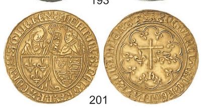 null HENRIVI (1422 - 1453). Salut d'or pour Rouen. Dy 443 A. A été cerclé, néanmoins...