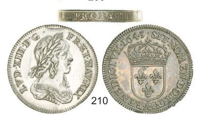 null IDEM. Piéfort en argent du quart d'écu, second poinçon de Warin, 1643 Paris,...