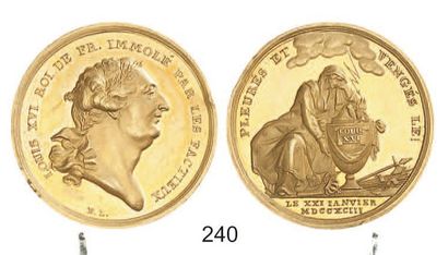 null IDEM. Médaille en or au buste de Louis XVI par Loos, pour la mort du roi le...