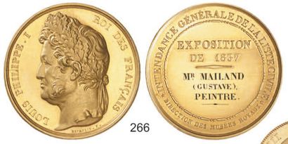 null LOUIS PHILIPPE. Médaille d'or au buste du roi par Depaulis, pour l'intendance...