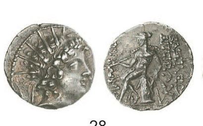 null GRECE. Syrie, Antiochus VI (145 - 142). Drachme au buste diadémé et radié du...