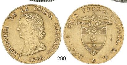 null COLOMBIE, République de Nueva Granada (1837 - 1859). 16 pesos, 1845 Bogota....