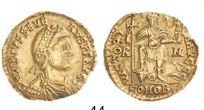 null ROME. Libius Severus (461 - 465). Solidus de Rome (4,37 g.) au buste diadémé,...