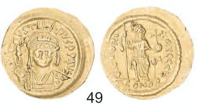 null BYZANCE. Justin II (565 - 578). Solidus de Constantinople. R / Constantinople...
