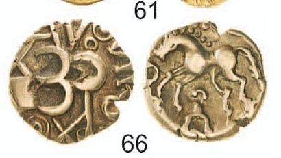 null IDEM. Statère d'or (5,59 g) à l'Epsilon. R /Cheval à gauche et inscription VIROS....