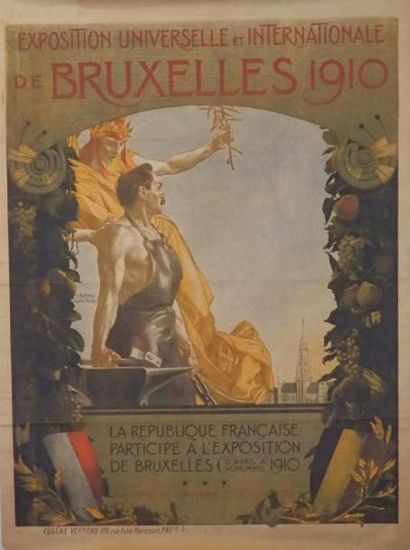 BELLERY-DESFONTAINES Exposition de Bruxelles 1910/ non entoilée 90/x 117 cm