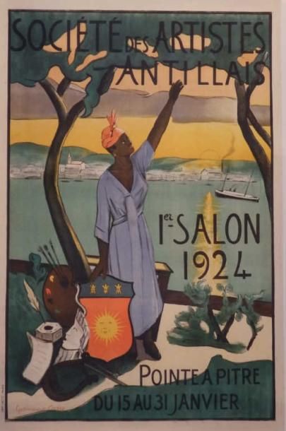 CASSE Germaine Ste des Artistes Antillais 1929 entoilée très bon état 77 x 106 c...