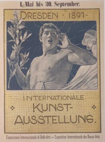 SCHINDLER Dresden internationale Kunst-Ausstellung 1897 entoilée très bon état 75...