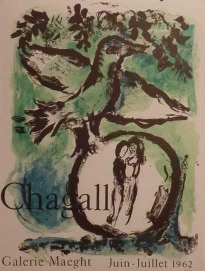 null 3 Affiches de galeries: Galerie Maeght 1962 Chagall - musée Galliera 1957. (Villon)...
