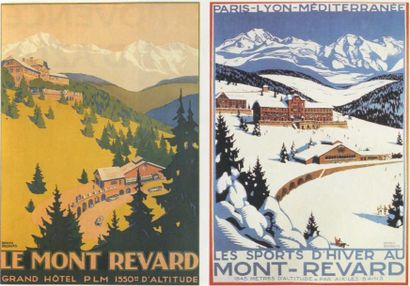 BRODERS ROGER 2 Affiches Mont-Revard (été et hiver) 1927 78 x 108 cm entoilées