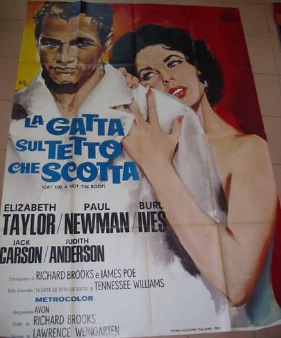 null 2 Aff italiennes: "cat on a hot tin roof" 1958 140/x 200/cm - "to catch a thief"...