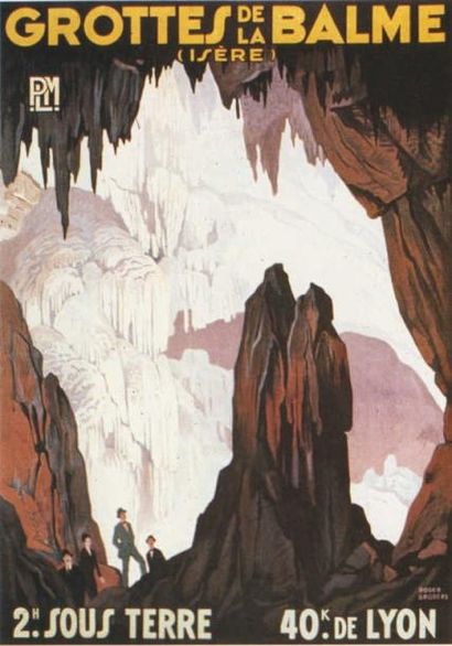 BRODERS ROGER Grottes de la Balme (Isère) 1928 non entoilée 78 x 107 cm