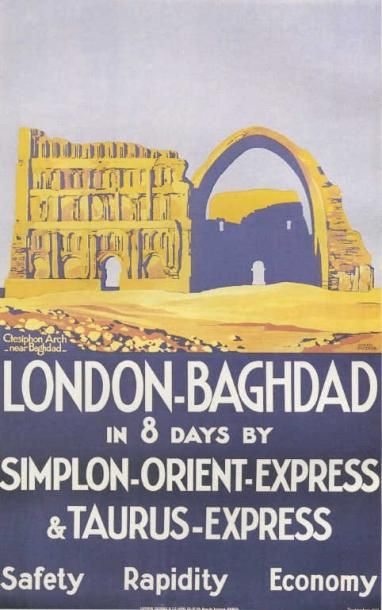 BRODERS ROGER London-Bagdad 1931 62 x 100/cm non entoilée très bon état
