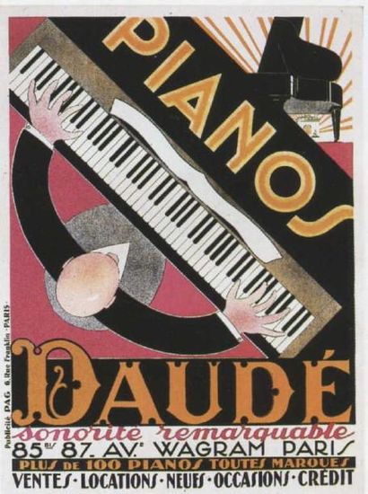 DAUDE André Pianos Daudé 1926 entoilée petites restaurations 117 x 157 cm