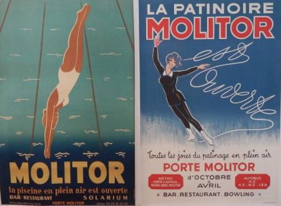 "DUANNOB et HARTFORT 2 Affiches Piscine Molitor entoilées très bon état 100/x 15...