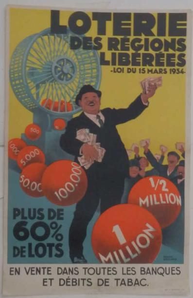 null Une centaine d'affichettes de Loterie Nationale divers "tranches" d'affichistes...