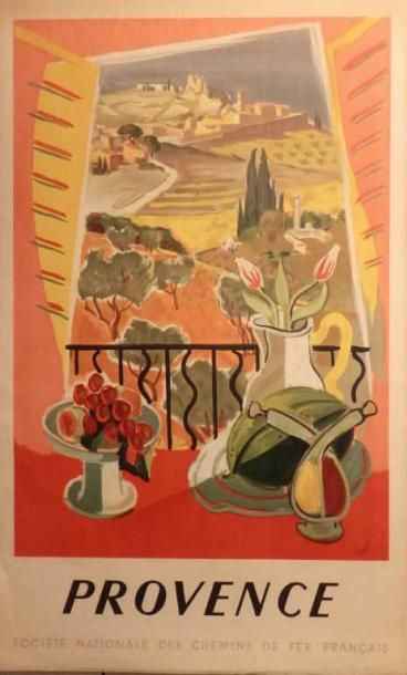 JAL Provence 1945 on joint Roussillon (DESNOYERS) 1952 non entoilées 62 x 100/cm