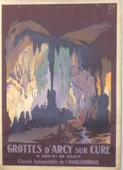LACAZE J Grottes d'Arcy sur Cure non entoilée 76 x 105 cm