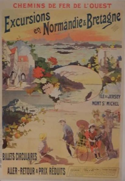 MEUNIER GEORGES Excursions Normandie Bretagne (Mt St Michel - Jersey) 1895 entoilée...