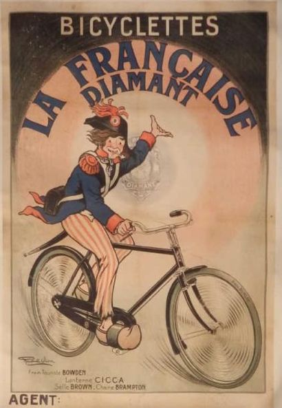 VION RAOUL Bicyclette la Française Diamant entoilée état moyen 80/x 120/cm