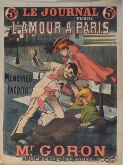 BALLURIAU Paul Le Journal publie "L'amour à Paris mémoires de Mr Goron" non entoilée...