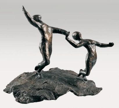 METZQUER Ophélie, née en 1936 Nouveau Départ Sculpture en bronze, signée à l'avant,...