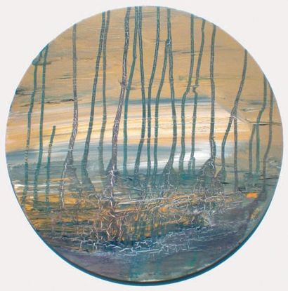 PONTHIR Marianne, née en 1964 Threads' Pond Acrylique sur toile, signée en bas à...