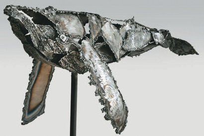 DU BUISSON Sophie, née en 1971 Fish VIII, Baleine à bosse Sculpture en acier soudé,...
