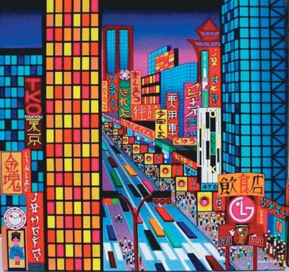 DUFOUR Maxime, né en 1928 Tokyo Acrylique sur toile, signée en bas à droite, 80 x...