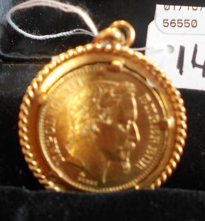 null Pendentif en or jaune composée d'une pièce de 20FF Nap. III 1867