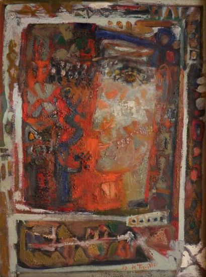 DE TURVILLE Serge, 1924-2005 Profil, 1963 Peinture sur toile, signée et datée en...