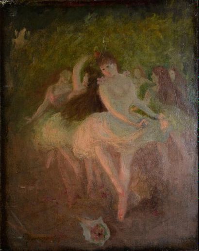 DESORGES F., fin XIXe - début XXe siècle Le ballet Huile sur toile marouflée sur...