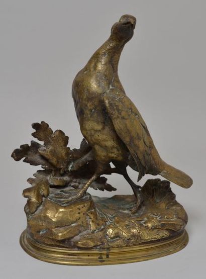 MOIGNIEZ Jules, 1835 -1894 Oiseau Bronze anciennement patiné (patine très frottée,...