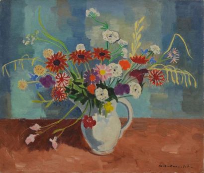 PONCELET Maurice Georges, 1897-1978 Bouquet champêtre Huile sur toile, signée en...