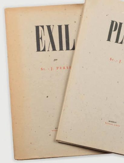 SAINT-JOHN PERSE Exil. Buenos Aires, Éditions des Lettres françaises, 1942. In-4,...