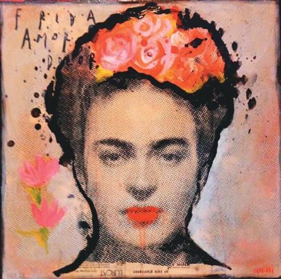 DALLE-ORE Corinne, née en 1969 Frida, 2013 Huile sur toile, signée en bas à droite,...