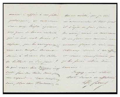 null Document. 1880 PEINTRE ALEXANDRE CABANEL (natif de Montpellier 1824 -1829) Lettre...