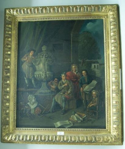 Ecole hollandaise - Vers 1700 Suiveur de Jean Josef Hormans L'atelier du sculpteur...