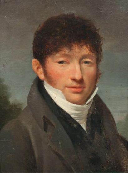 École FRANÇAISE - Vers 1800 Entourage de Pierre-Paul Prud'hon Portrait d'homme devant...